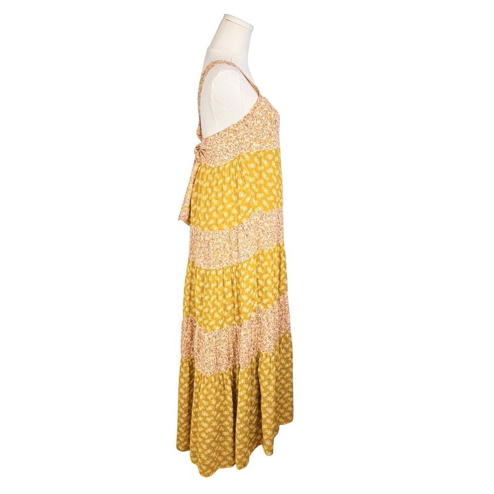 Madewell Mixed Print Tiered Midi Dress in Jaipur Floral Sz M Lined Tie Back - Picture 7 of 16